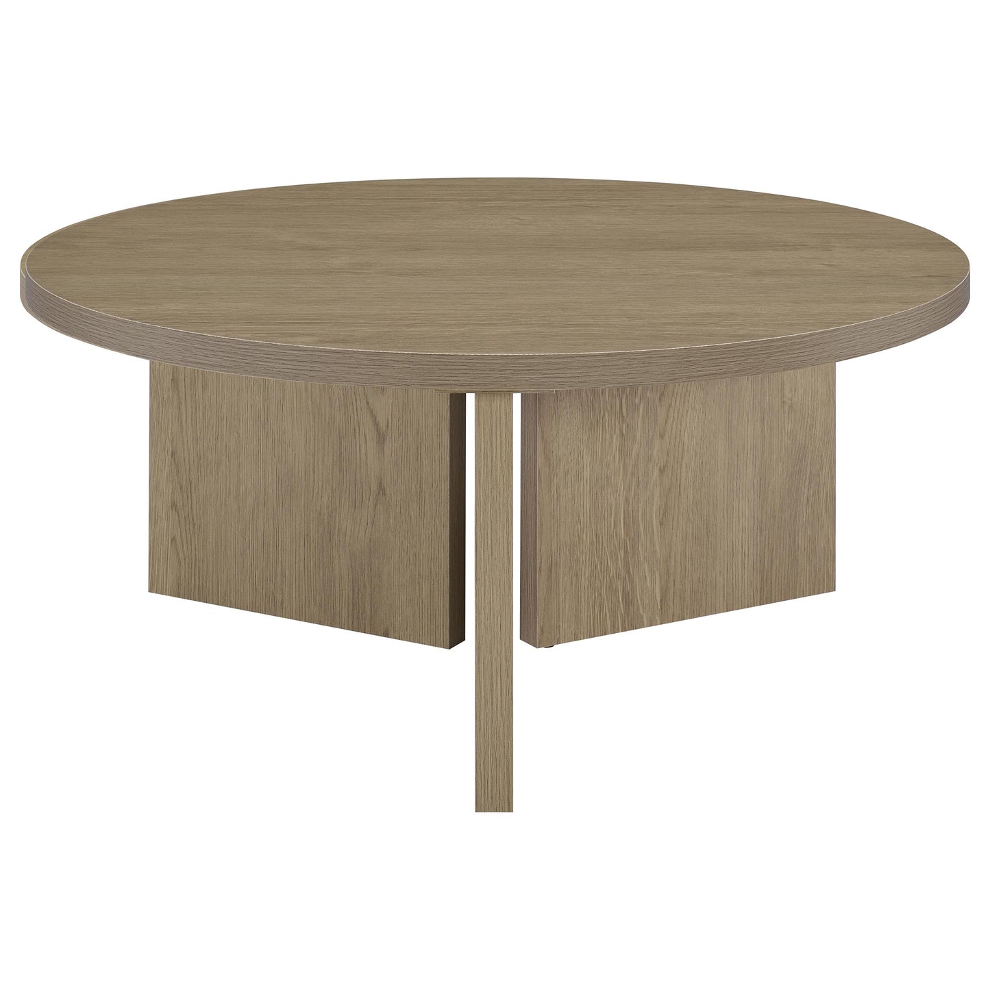 Aragon 2-Piece Round Coffee and End Table Set Latte