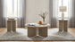 Aragon 3-Piece Round Coffee and End Table Set Latte