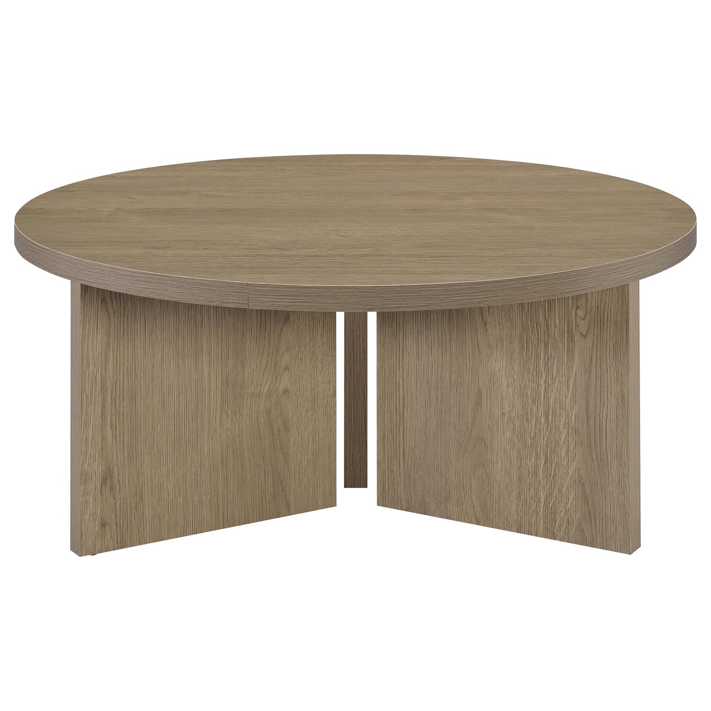 Aragon 3-Piece Round Coffee and End Table Set Latte