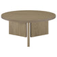 Aragon 3-Piece Round Coffee and End Table Set Latte