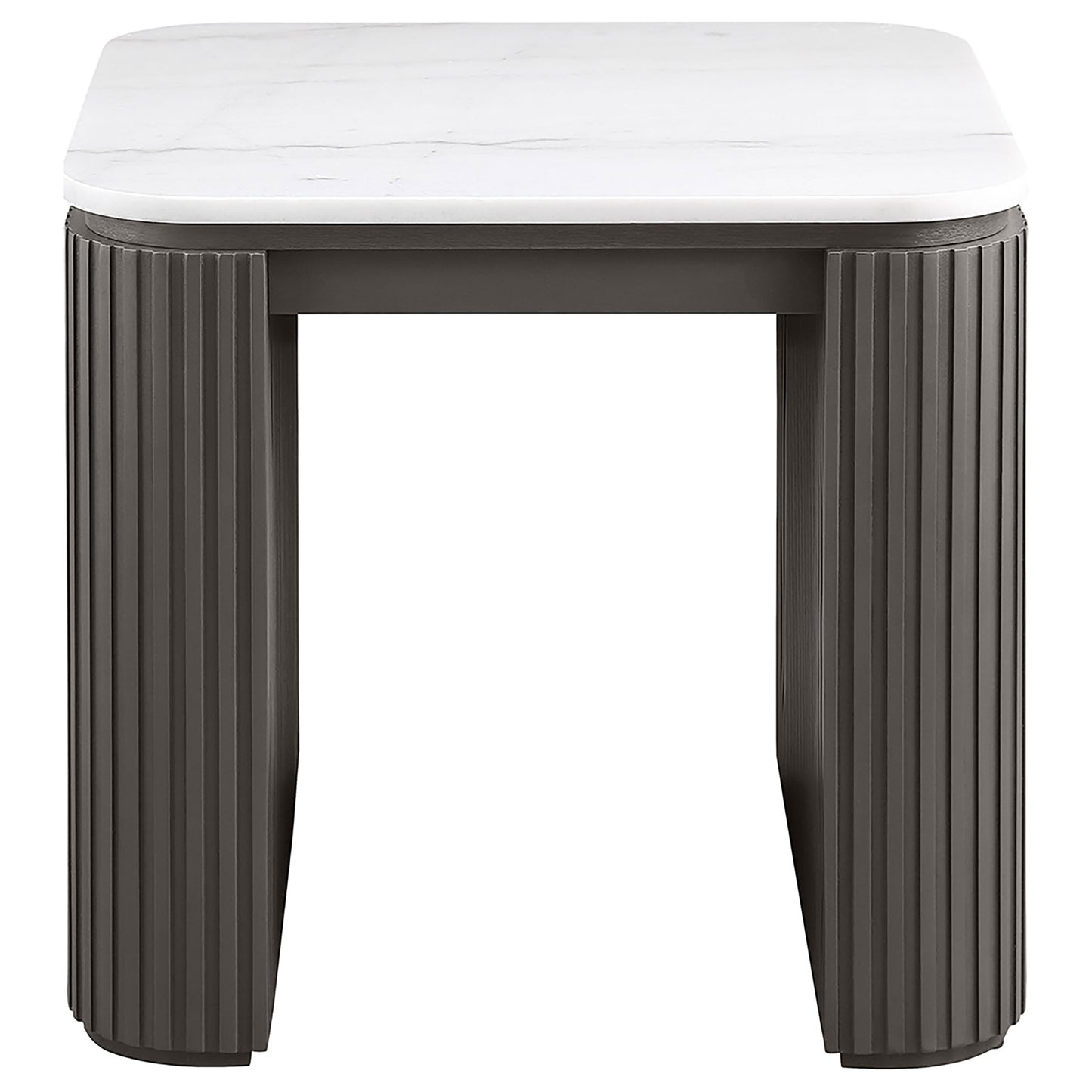 Lior Square Marble Top End Table Charcoal