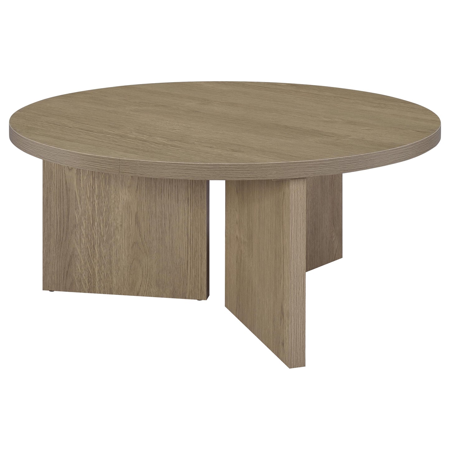 Aragon 3-Piece Round Coffee and End Table Set Latte