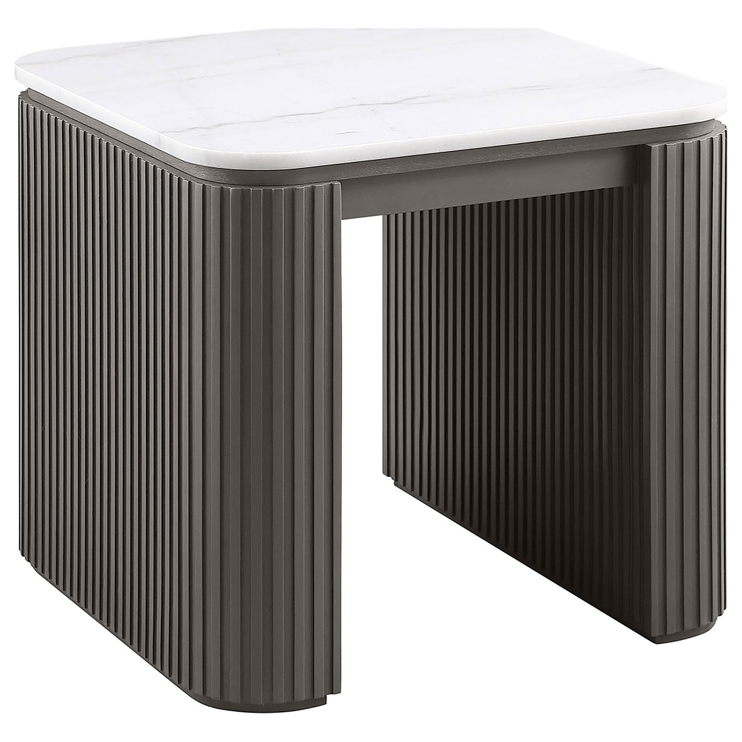 Lior Square Marble Top End Table Charcoal