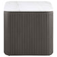 Lior Square Marble Top End Table Charcoal