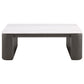 Lior 2-Piece Rectangular Marble Top Coffee and End Table Set Charcoal