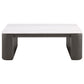 Lior 3-Piece Rectangular Marble Top Coffee and End Table Set Charcoal