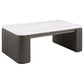 Lior 3-Piece Rectangular Marble Top Coffee and End Table Set Charcoal