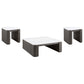 Lior 3-Piece Square Marble Top Coffee and End Table Set Charcoal