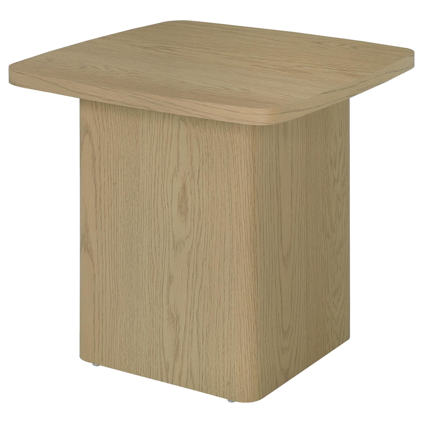 Fraser Transitional Square Pedestal End Table in Greige