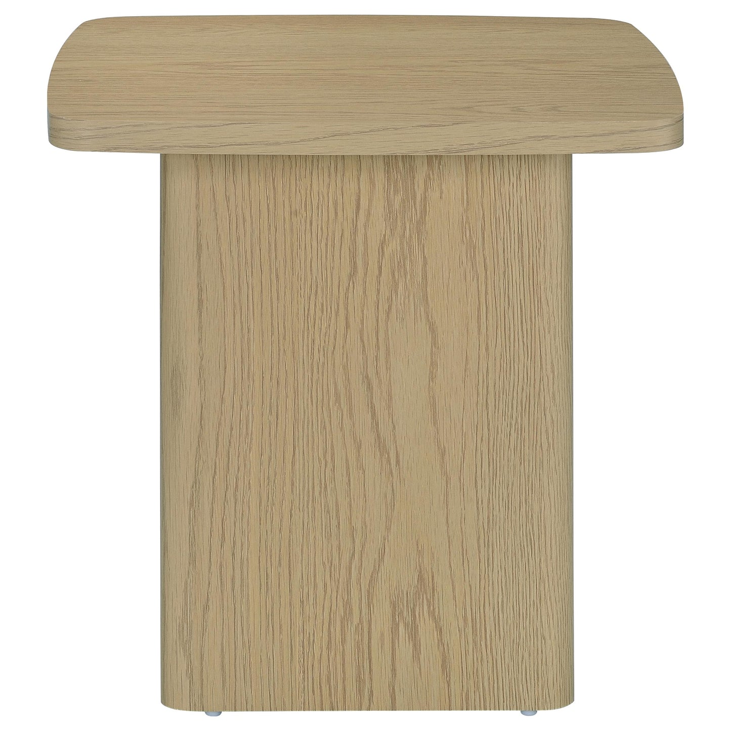 Fraser Transitional Square Pedestal End Table in Greige