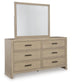 Calmoro California King Bookcase Bed with Mirrored Dresser