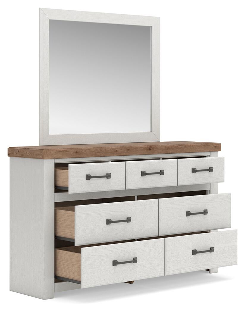 Savonport Twin Panel Storage Bed. Dresser, Mirror and Nightstand