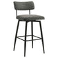 Levine Fabric Upholstered Swivel Bar Chair Grey (Set of 2)