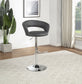 Travia Adjustable Leatherette Swivel Bar Stool Grey and Chrome