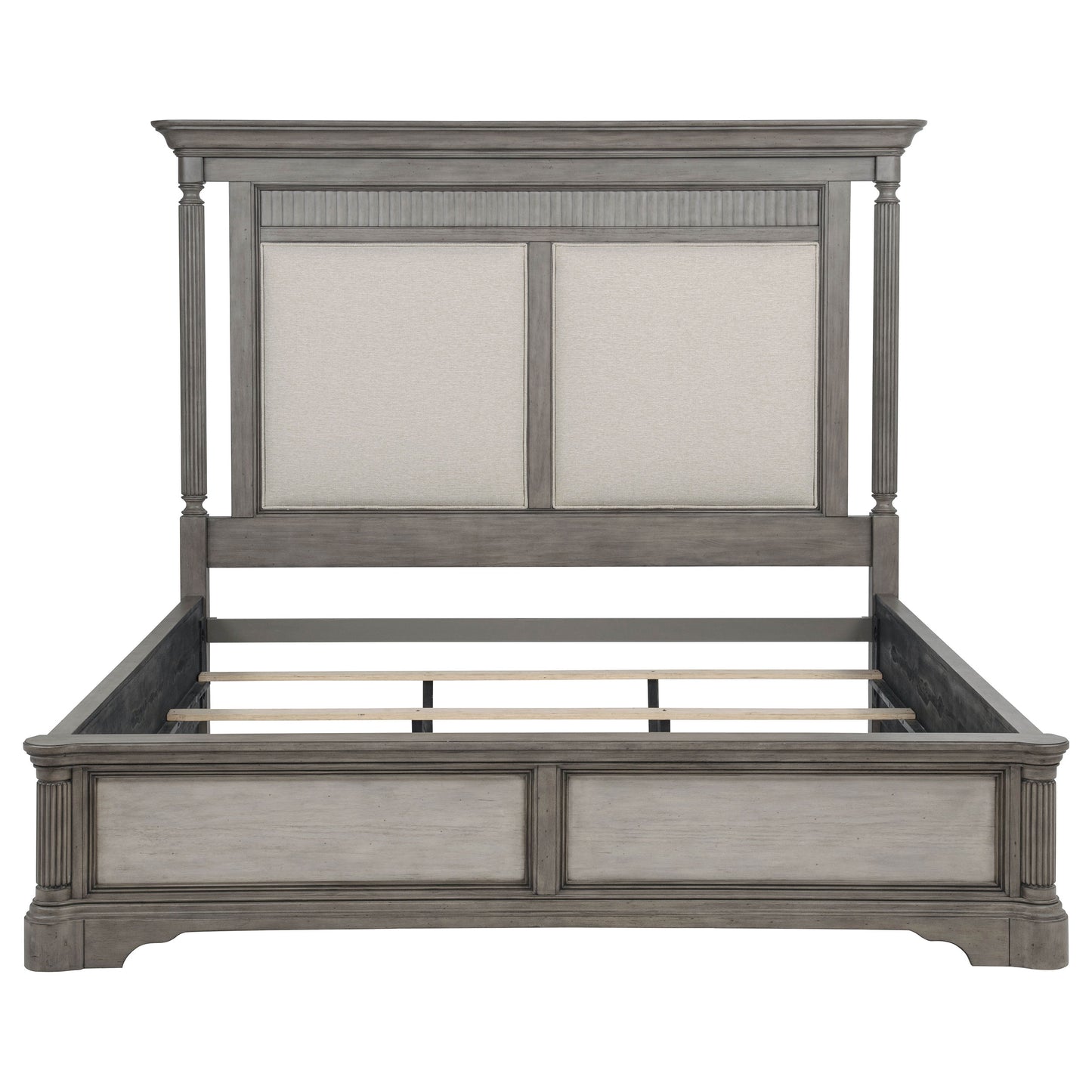 Cresswell Eastern King Upholstered Panel Bed Weathered Taupe