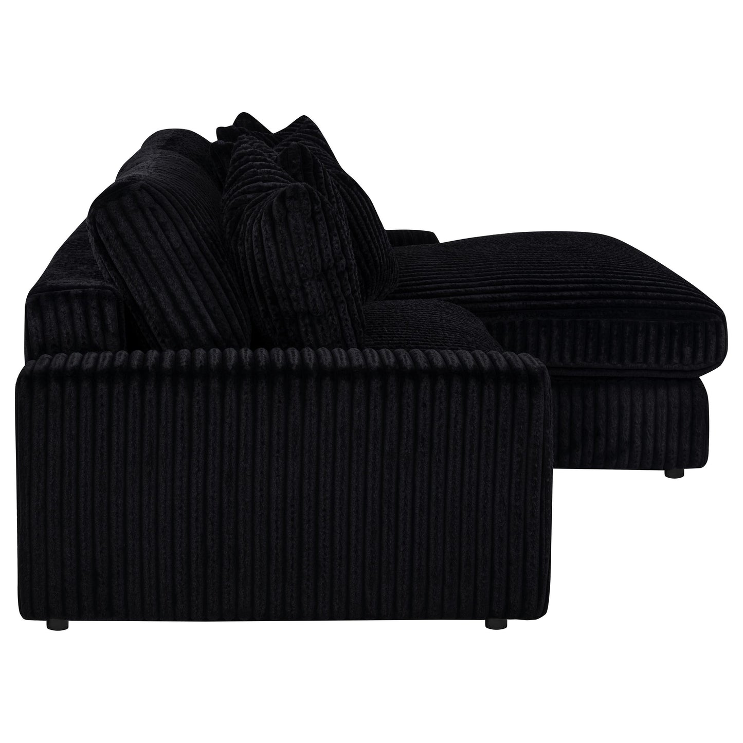 Blaine Upholstered Reversible Chaise Sectional Sofa Black