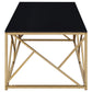 Comisso Contemporary 3-Piece Tempered Glass Coffee Table Set Gold