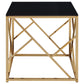 Comisso Contemporary 3-Piece Tempered Glass Coffee Table Set Gold