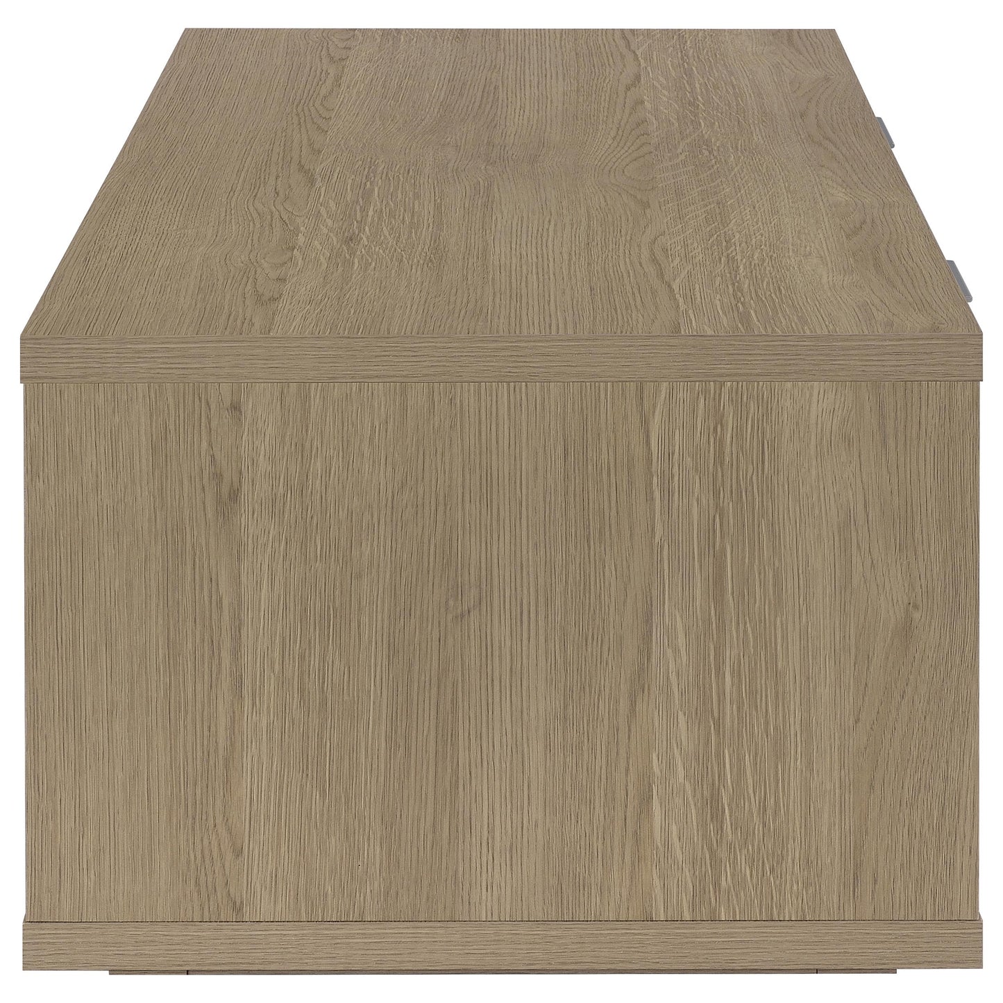 Ingram 2-Drawer Rectangular Coffee Table with Open Shelf Latte