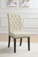 Alana Upholstered Dining Side Chair Beige Smokey Black (Set of 2)