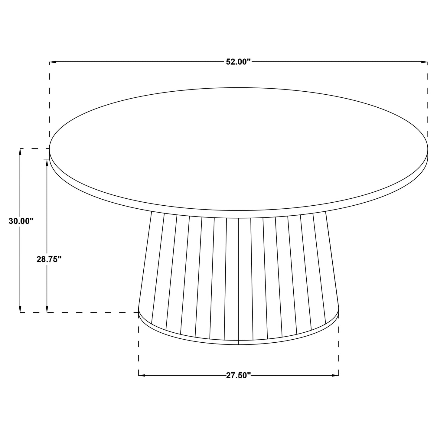 Galindo 52-inch Round Walnut Veneer Dining Table Walnut