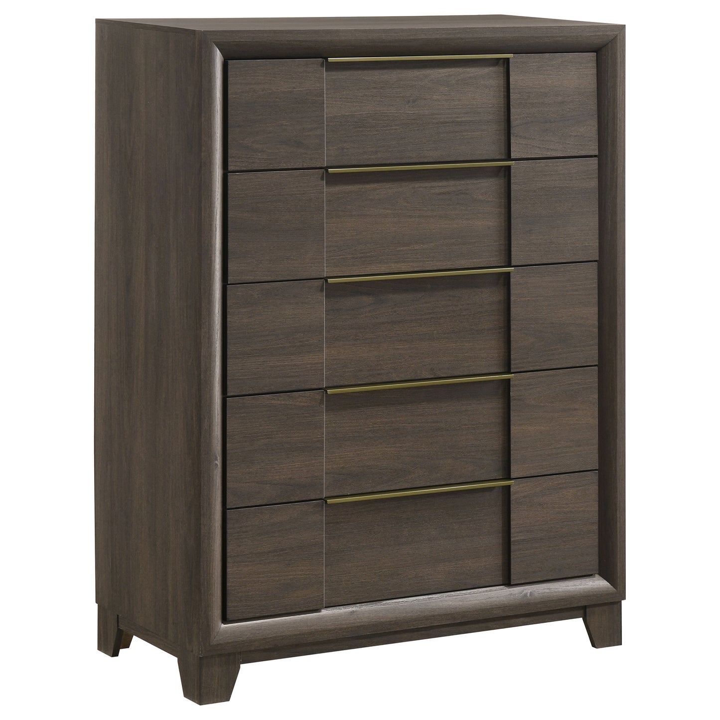 Farre 5-piece Queen Upholstered Storage Bedroom Set Dark Brown / Beige