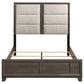 Farre Eastern King Upholstered Panel Bed Dark Brown