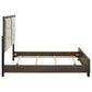 Farre Eastern King Upholstered Panel Bed Dark Brown