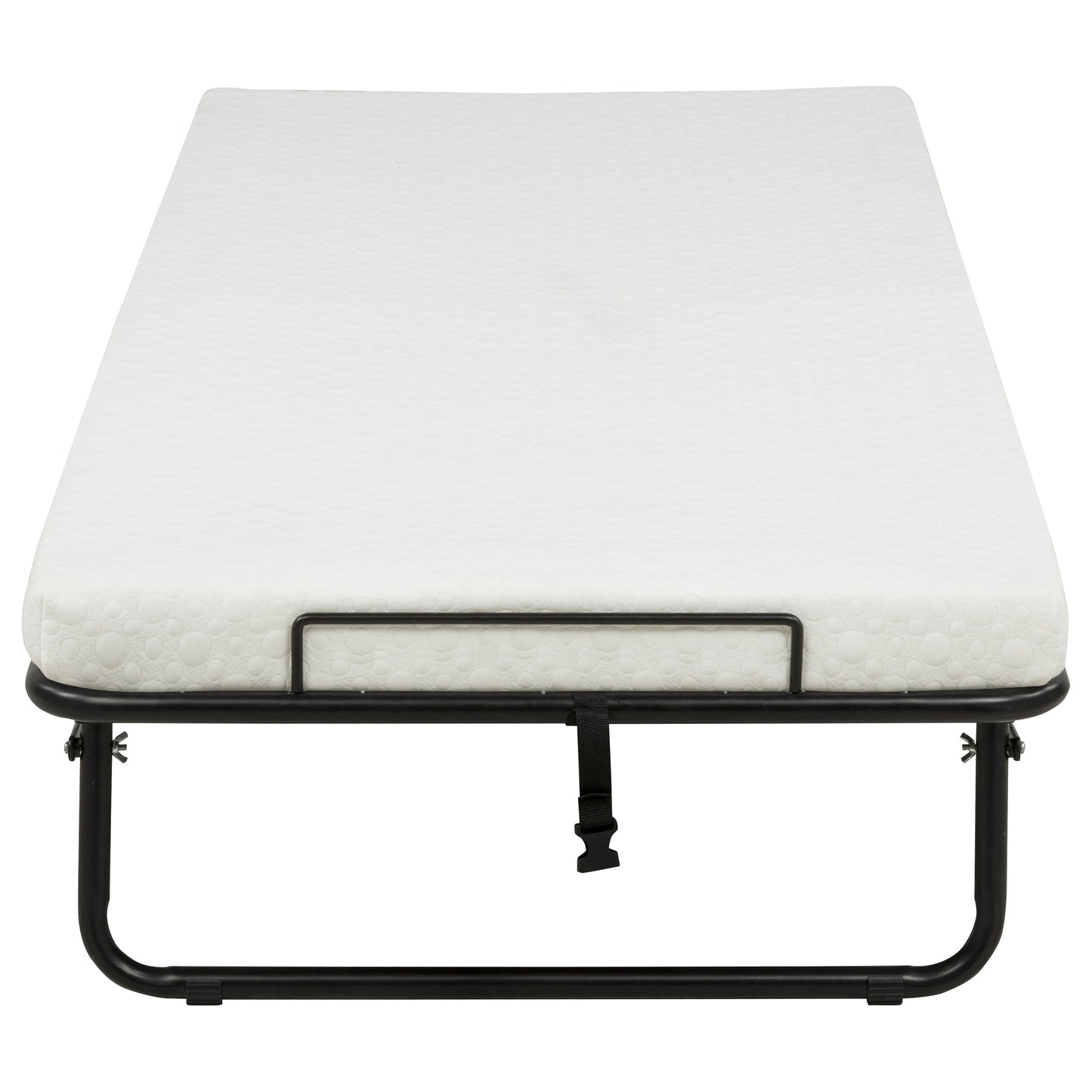 Massey Twin Folding Bed Frame with Memory Foam Mattress Black