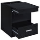 Fabre 1-drawer Extendable Top Nightstand Bedside Table Black Ash
