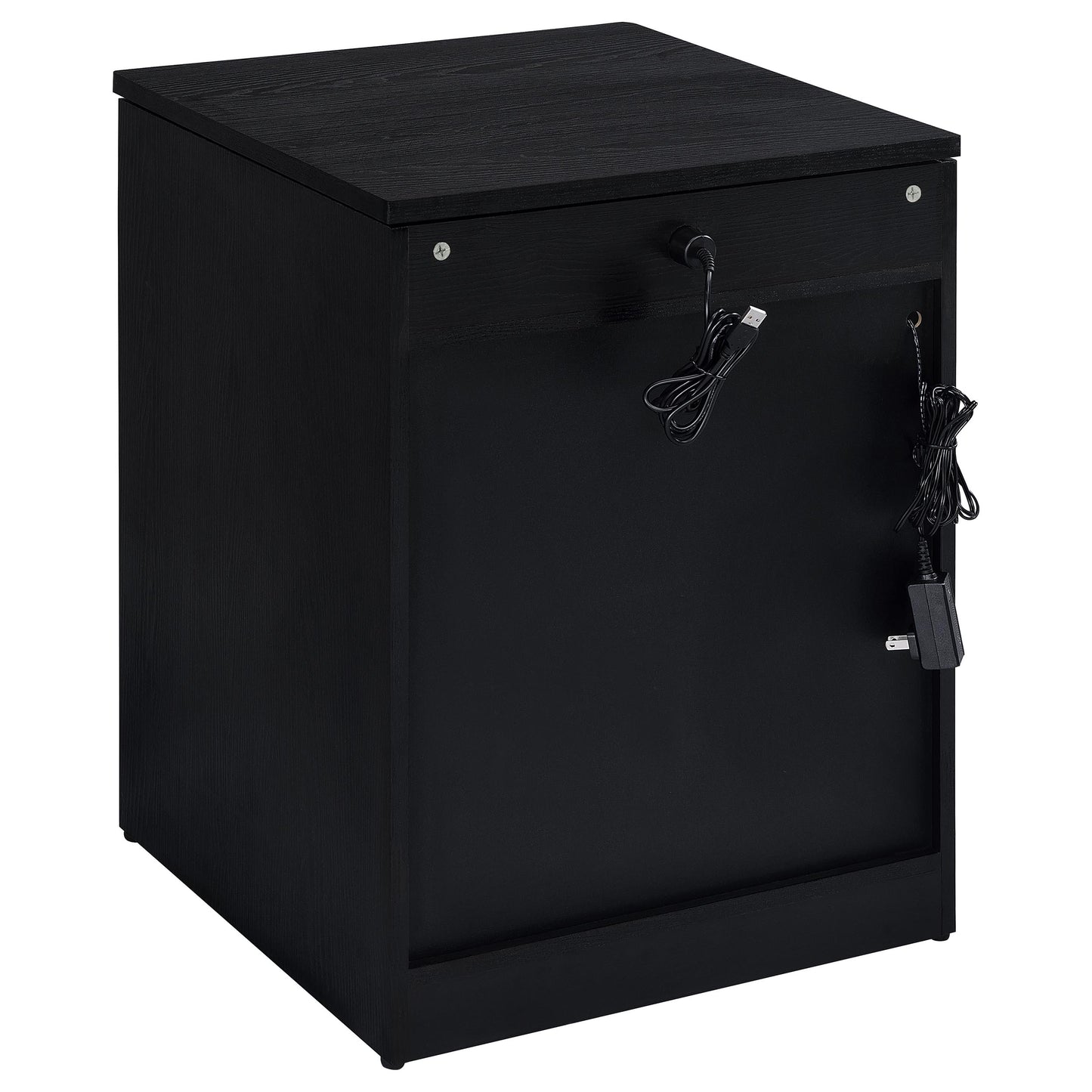 Fabre 1-drawer Extendable Top Nightstand Bedside Table Black Ash