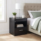 Fabre 1-drawer Extendable Top Nightstand Bedside Table Black Ash