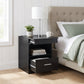 Fabre 1-drawer Extendable Top Nightstand Bedside Table Black Ash