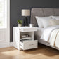 Fabre 1-drawer Extendable Top Nightstand Bedside Table White High Gloss