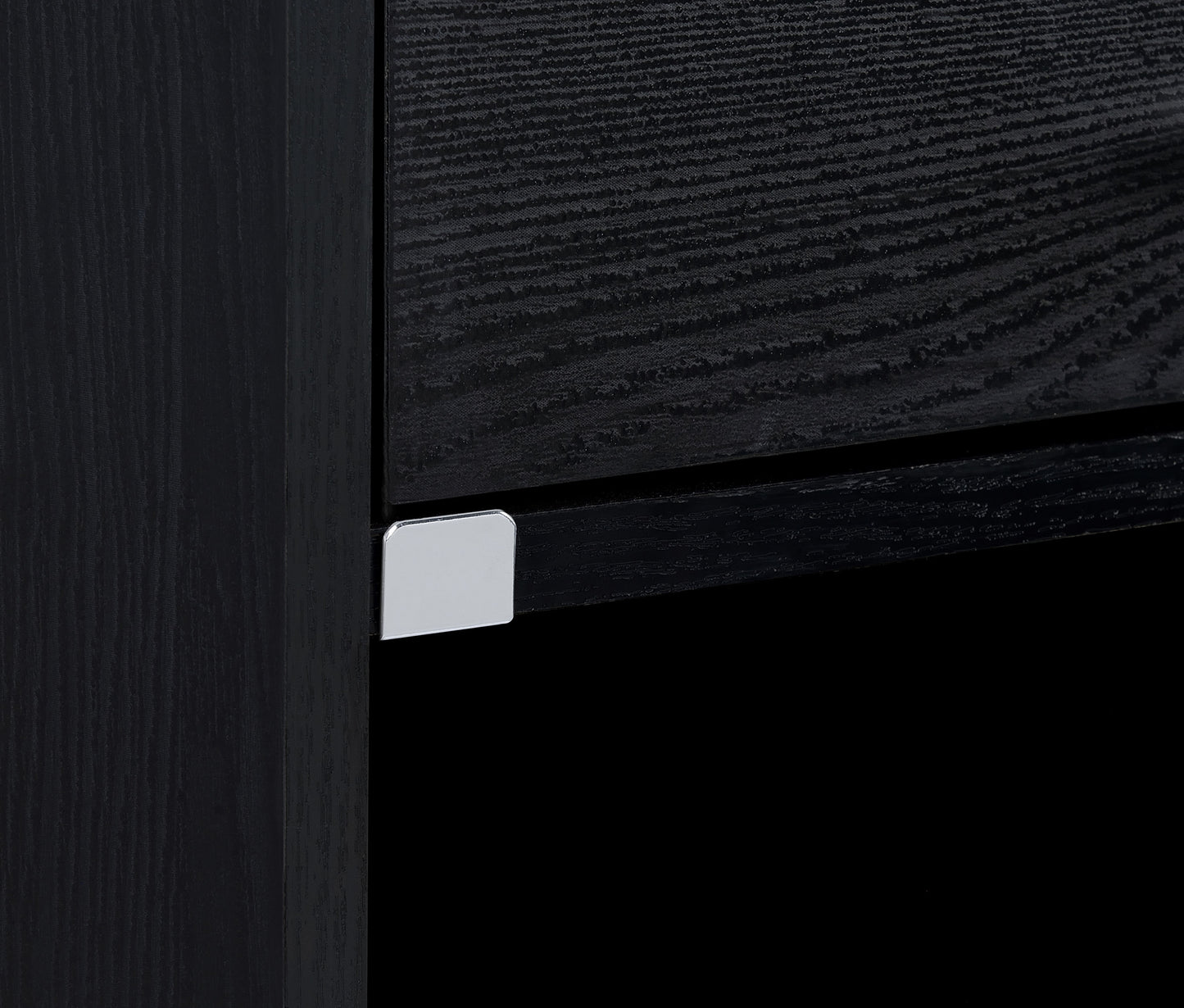 Furda 2-drawer LED Nightstand Bedside Table with Speaker Black Ash