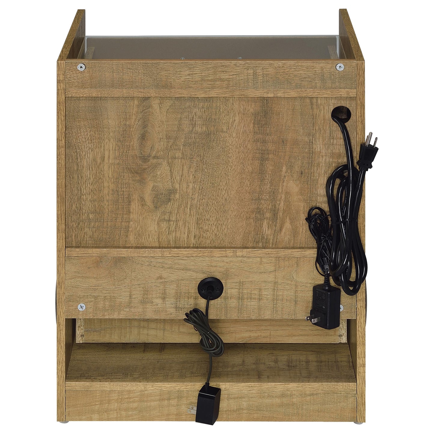 Furda 2-drawer LED Nightstand Bedside Table with Speaker Mango
