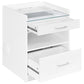 Furda 2-drawer LED Nightstand Bedside Table with Speaker White High Gloss