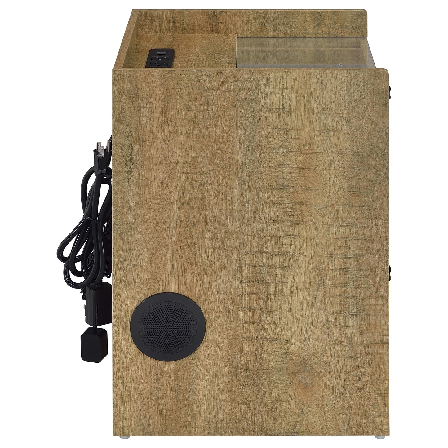 Furda 2-drawer LED Nightstand Bedside Table with Speaker Mango