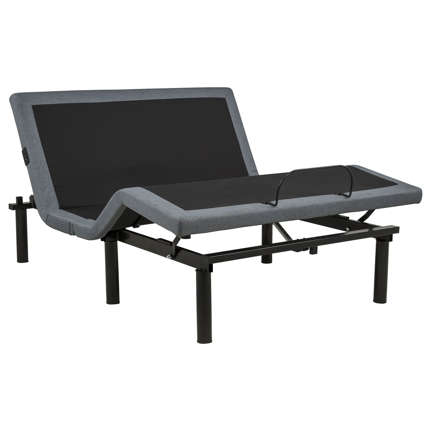 Weston Full Dual-Motor Massage Adjustable Bed Base in Black and Grey