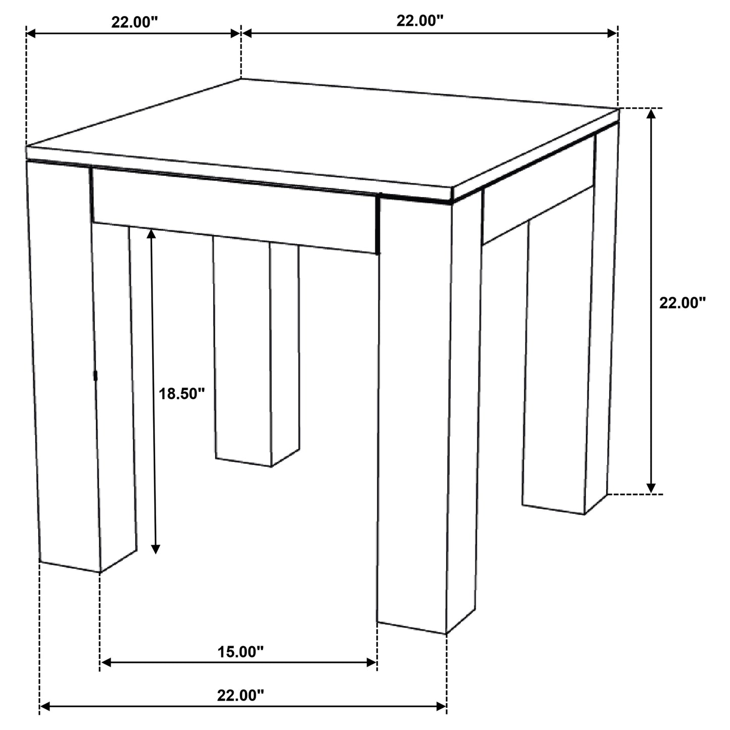 Butte Square Mango Wood End Table Natural