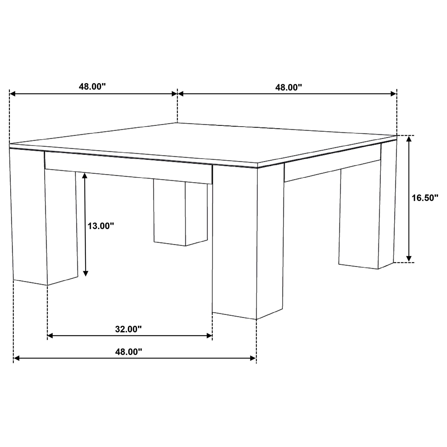 Butte Square Mango Wood Coffee Table Natural