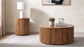 Coffey Round Mango Wood End Table Light Brown