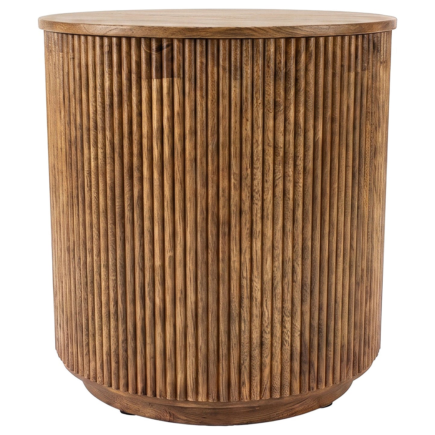 Coffey Round Mango Wood End Table Light Brown