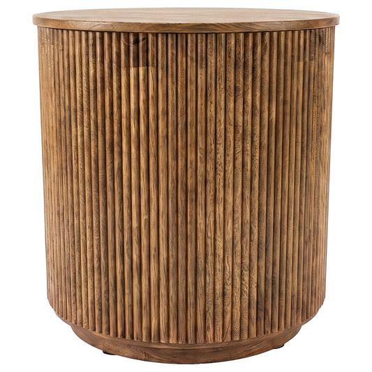 Coffey Round Mango Wood End Table Light Brown