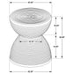 Macedo Round Ribbed Rattan Drum End Table Black