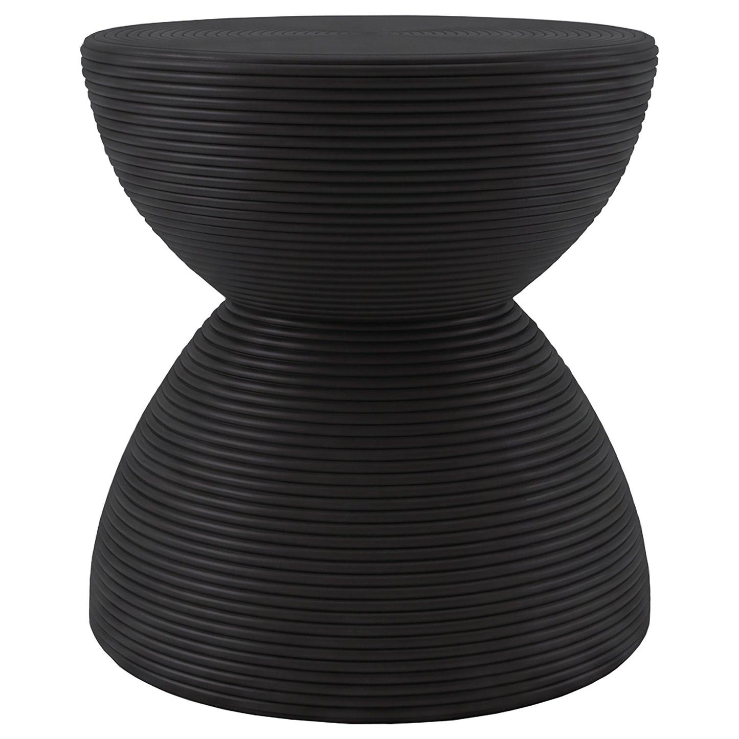 Macedo 3-Piece Transitional Round Rattan Coffee and End Table Set Black