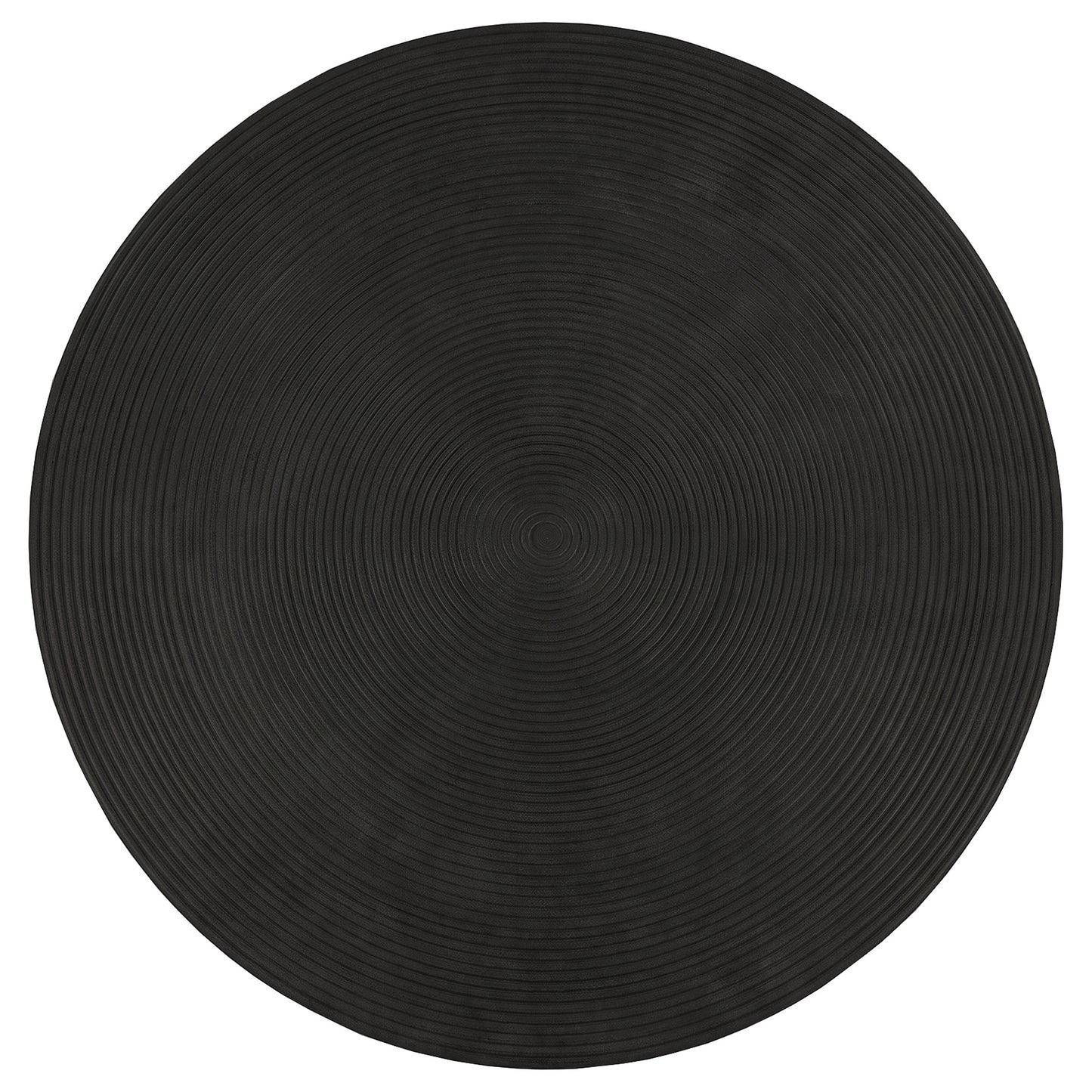 Macedo 2-Piece Transitional Round Rattan Coffee and End Table Set Black