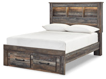 Load image into Gallery viewer, Drystan Full Bookcase Bed with 2 Storage Drawers with Mirrored Dresser and 2 Nightstands
