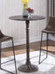 Oswego Round Bar Table Dark Russet and Antique Bronze