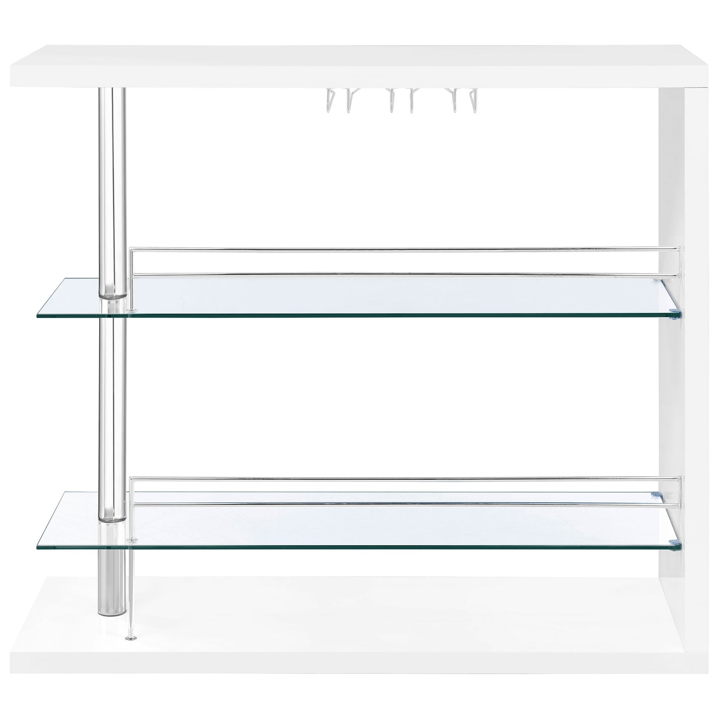 Prescott Rectangular 2-shelf Bar Unit Glossy White